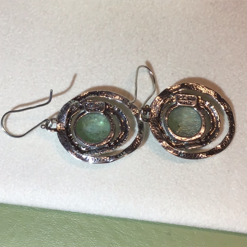 PAZ ROMAN GLASS EARRINGS IN 925 STERLING SILVER - Picture 7 of 11